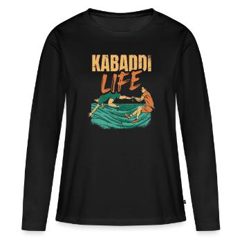 Kabaddi Life Indian Sport India Kabaddi Player - Women's Premium Organic Long Sleeve Shirt - black - Front - Julia (174cm)