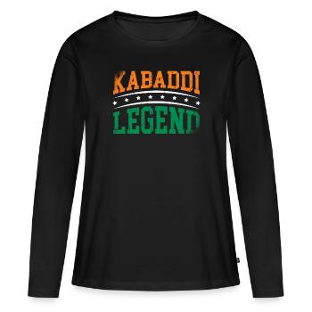 Kabaddi legend Indian sport India - Women's Premium Organic Long Sleeve Shirt - black - Front - Julia (174cm)