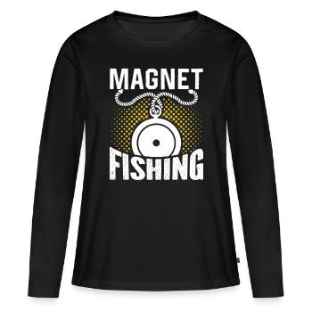 Aimant de pêche Aimant - T-shirt manches longues Premium bio Femme - noir - Devant - Julia (174cm)