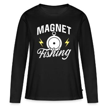 Aimant de pêche Aimant - T-shirt manches longues Premium bio Femme - noir - Devant - Julia (174cm)