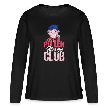 Cadeau de chemise Pollen Allergy Club - T-shirt manches longues Premium bio Femme - noir - Devant - Julia (174cm)