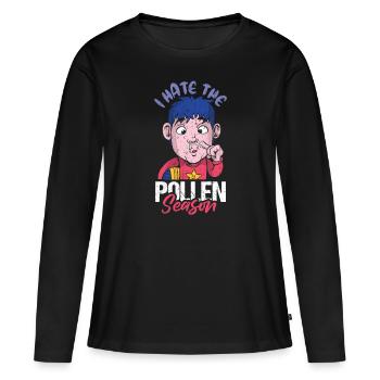 Je déteste la chemise de saison du pollen - T-shirt manches longues Premium bio Femme - noir - Devant - Julia (174cm)