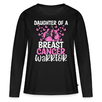 Mois de la sensibilisation au cancer du sein Fille - T-shirt manches longues Premium bio Femme - noir - Devant - Julia (174cm)