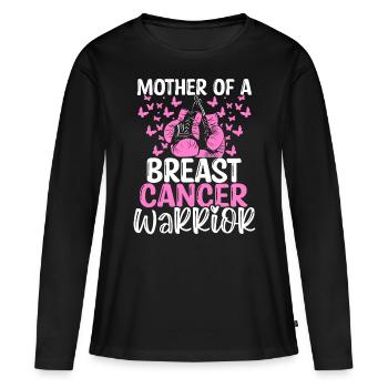 Breast Cancer Awareness Mom Mothers Day Mama - Frauen Premium Bio Langarmshirt - Schwarz - Vorne - Julia (174cm)