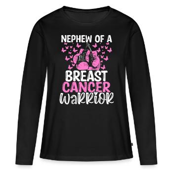 Breast Cancer Awareness Nephew Aunt Uncle - Frauen Premium Bio Langarmshirt - Schwarz - Vorne - Julia (174cm)
