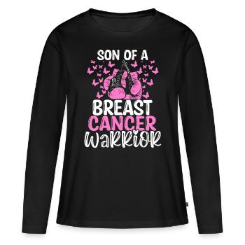 Mois de la sensibilisation au cancer du sein Ruban Fils - T-shirt manches longues Premium bio Femme - noir - Devant - Julia (174cm)