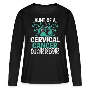 Cervical Cancer Awareness Aunt Nephew Niece - Women's Premium Organic Long Sleeve Shirt - black - Front - Julia (174cm)