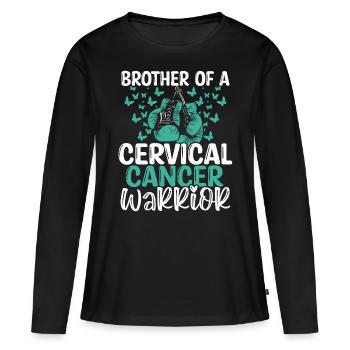 Cervical Cancer Awareness Brother Twins Sibling - Women's Premium Organic Long Sleeve Shirt - black - Front - Julia (174cm)