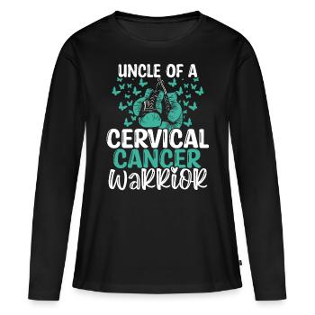 Cervical Cancer Awareness Uncle Nephew Niece - Women's Premium Organic Long Sleeve Shirt - black - Front - Julia (174cm)