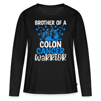 Sensibilisation au cancer du côlon Frère jumeaux Frère et sœur - T-shirt manches longues Premium bio Femme - noir - Devant - Julia (174cm)
