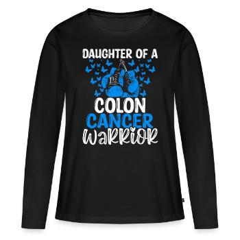 Colon Cancer Awareness Month Daughter - Women's Premium Organic Long Sleeve Shirt - black - Front - Julia (174cm)