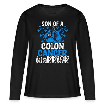 Colon Cancer Awareness Month Ribbon Son - Frauen Premium Bio Langarmshirt - Schwarz - Vorne - Julia (174cm)