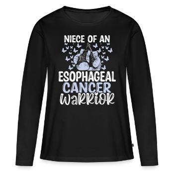 Esophageal Cancer Awareness Niece Aunt Uncle - Women's Premium Organic Long Sleeve Shirt - black - Front - Julia (174cm)