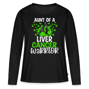 Liver Cancer Awareness Aunt Nephew Niece - Frauen Premium Bio Langarmshirt - Schwarz - Vorne - Julia (174cm)