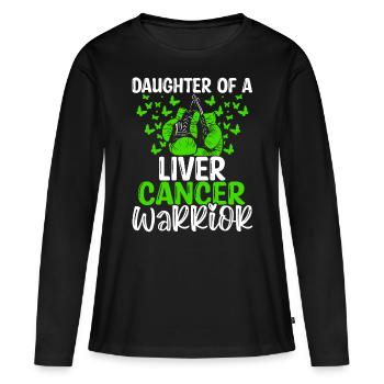 Liver Cancer Awareness Month Daughter - Frauen Premium Bio Langarmshirt - Schwarz - Vorne - Julia (174cm)