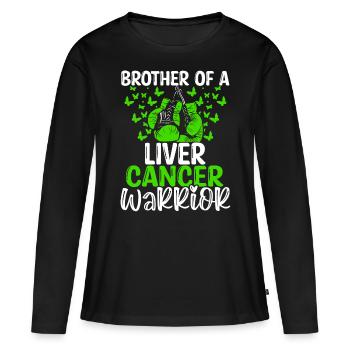 Liver Cancer Awareness Brother Twins Sibling - Frauen Premium Bio Langarmshirt - Schwarz - Vorne - Julia (174cm)