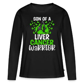 Liver Cancer Awareness Month Ribbon Son - Frauen Premium Bio Langarmshirt - Schwarz - Vorne - Julia (174cm)