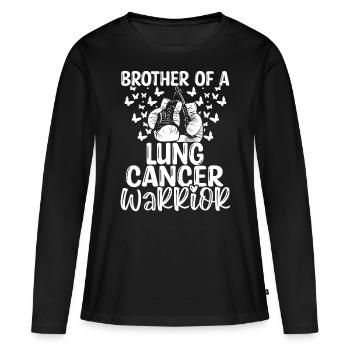 Lung Cancer Awareness Brother Twins Sibling - Frauen Premium Bio Langarmshirt - Schwarz - Vorne - Julia (174cm)