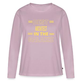 Le meilleur architecte de tous les temps dans la galaxie - T-shirt manches longues Premium bio Femme - rose poudré - Devant - Julia (174cm)