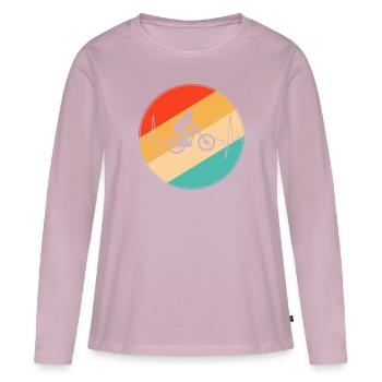 VTT Retro Heartbeat - T-shirt manches longues Premium bio Femme - rose poudré - Devant - Julia (174cm)