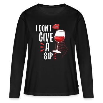 Je ne donne pas une gorgée - T-shirt manches longues Premium bio Femme - noir - Devant - Julia (174cm)