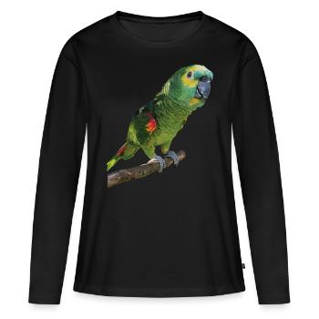 L’amazone à front bleu - T-shirt manches longues Premium bio Femme - noir - Devant - Julia (174cm)