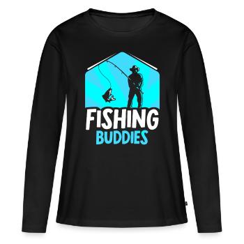 Amis pêcheurs Ami pêcheur Ami pêcheur - T-shirt manches longues Premium bio Femme - noir - Devant - Julia (174cm)