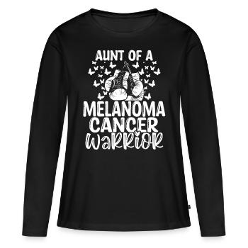 Melanoma Cancer Awareness Aunt Nephew Niece - Frauen Premium Bio Langarmshirt - Schwarz - Vorne - Julia (174cm)