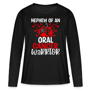Oral Cancer Awareness Nephew Aunt Uncle - Frauen Premium Bio Langarmshirt - Schwarz - Vorne - Julia (174cm)