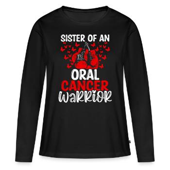 Oral Cancer Awareness Sister Twins Sibling - Frauen Premium Bio Langarmshirt - Schwarz - Vorne - Julia (174cm)