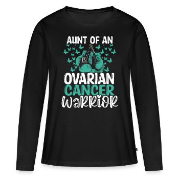 Ovarian Cancer Awareness Aunt Nephew Niece - Frauen Premium Bio Langarmshirt - Schwarz - Vorne - Julia (174cm)
