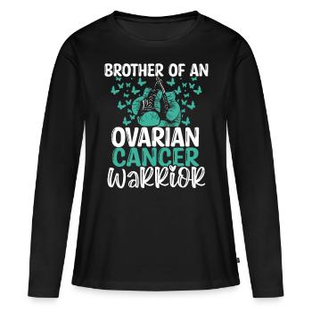 Ovarian Cancer Awareness Brother Twins Sibling - Frauen Premium Bio Langarmshirt - Schwarz - Vorne - Julia (174cm)