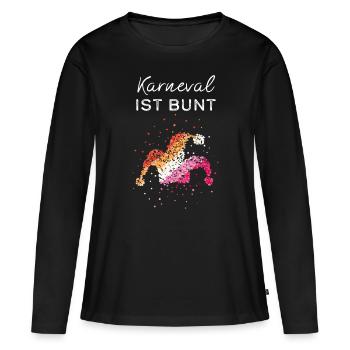 Karneval Fasching Lesbe Lesbisch Lesben Gay Homo - Frauen Premium Bio Langarmshirt - Schwarz - Vorne - Julia (174cm)