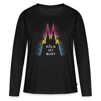 Cathédrale de Cologne Colonia Pansexuel Pansexuel - T-shirt manches longues Premium bio Femme - noir - Devant - Julia (174cm)