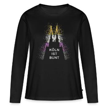 Cathédrale de Cologne Cologne Kölle Asexualité asexuée - T-shirt manches longues Premium bio Femme - noir - Devant - Julia (174cm)