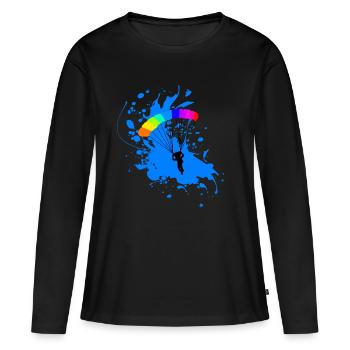 Skydiving - Women's Premium Organic Long Sleeve Shirt - black - Front - Julia (174cm)