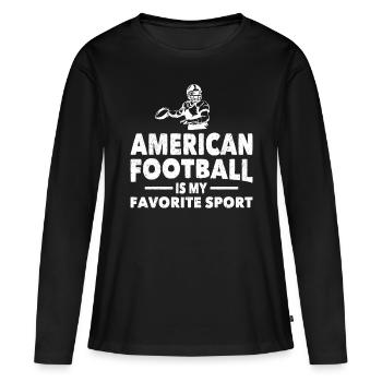 Le joueur de football américain est mon sport préféré - T-shirt manches longues Premium bio Femme - noir - Devant - Julia (174cm)