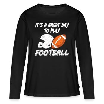 Joueurs de football américain Great Day Play - T-shirt manches longues Premium bio Femme - noir - Devant - Julia (174cm)