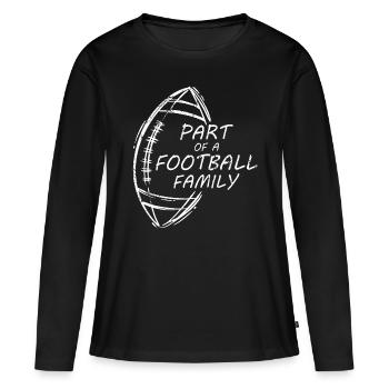 Un joueur de football américain fait partie de la famille du football américain - T-shirt manches longues Premium bio Femme - noir - Devant - Julia (174cm)