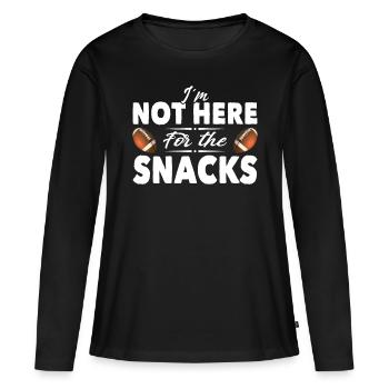 Le joueur de football américain n’est pas là pour les collations - T-shirt manches longues Premium bio Femme - noir - Devant - Julia (174cm)