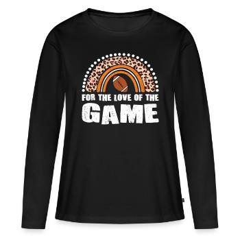 Joueur de football américain pour l’amour du jeu - T-shirt manches longues Premium bio Femme - noir - Devant - Julia (174cm)