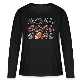 American Football Spieler Goal Goal Goal Sarcastic - Frauen Premium Bio Langarmshirt - Schwarz - Vorne - Julia (174cm)