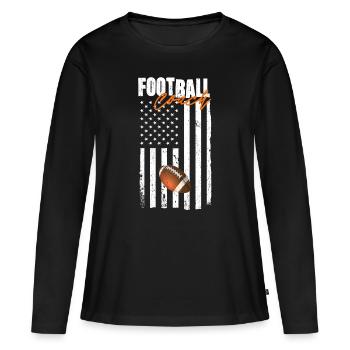 Entraîneur de football américain Joueur de football américain Sports - T-shirt manches longues Premium bio Femme - noir - Devant - Julia (174cm)
