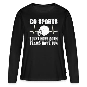Joueur de football américain Go Sports Fan - T-shirt manches longues Premium bio Femme - noir - Devant - Julia (174cm)