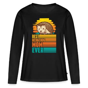 Best Hedgehog Mom Ever Igel Mama Stacheligel - Frauen Premium Bio Langarmshirt - Schwarz - Vorne - Julia (174cm)