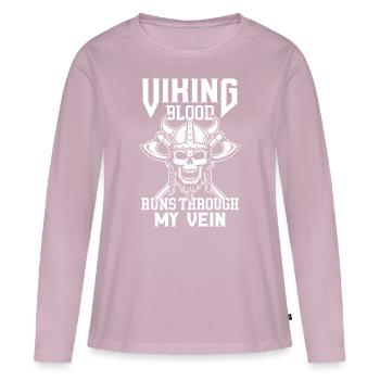 Wikinger Blut Krieger Axt Walhalla Warriors Mythol - Frauen Premium Bio Langarmshirt - Altrosa - Vorne - Julia (174cm)