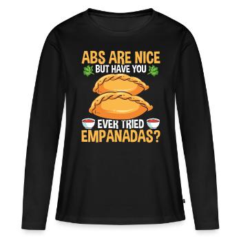 Empada Lover Abs sont sympas mais Empanadas Colombia - T-shirt manches longues Premium bio Femme - noir - Devant - Julia (174cm)