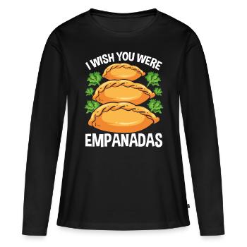 Empada Lover J’aimerais que tu sois Empanadas Colombia - T-shirt manches longues Premium bio Femme - noir - Devant - Julia (174cm)