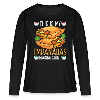 Empada Lover C’est mes empanadas Making Colombia - T-shirt manches longues Premium bio Femme - noir - Devant - Julia (174cm)