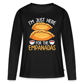 Empada Lover Je suis juste ici pour les EmpanadasEmpadaE - T-shirt manches longues Premium bio Femme - noir - Devant - Julia (174cm)